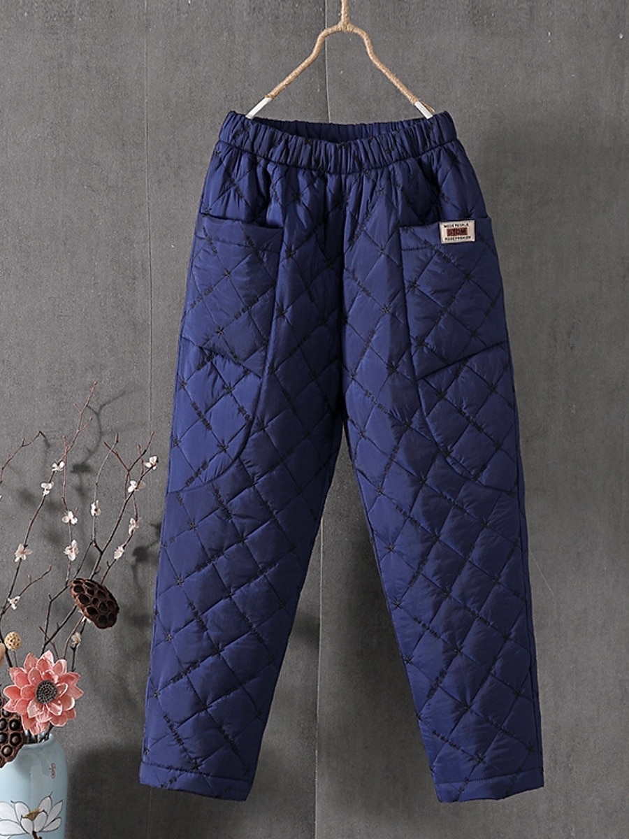 Per donna Chinos Moda Streetwear Essenziale Lunghezza intera Vita Alta Semplice Tasca Fascia Elastica Comodo Morbido Confortevole Micro-elastico All'aperto Streetwear blu navy Nero Verde Cachi del 2025 a $29.99 –P3