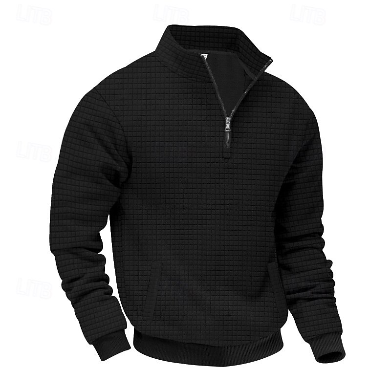 Homme Sweat-shirt Sweat-shirt quart de fermeture éclair Gris Clair Demi-zip Uni Jacquard Quotidien Sport & Loisir Fête Polyester Streetwear Basique Occasionnel Printemps Automne Vêtement Tenue Pulls de 2026 ? $28.99 –P15