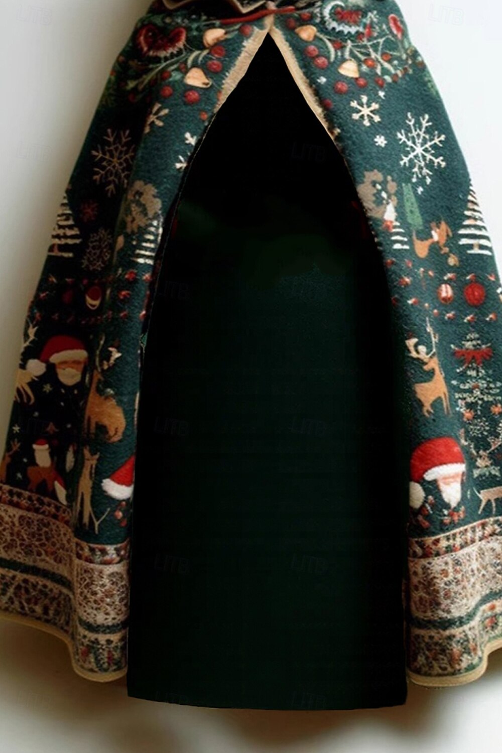 Dámské Neformální bunda Plášť / pláštěnky Pohodlné Prodyšné Tisk Vinobraní Na běžné nošení Vánoce Dovolená ulice Ležérní Denní nošení Otevřený vepředu Dlouhé Kapuce Volný Dlouhý rukáv Svrchní oděvy 2025 - $28.99 –P3