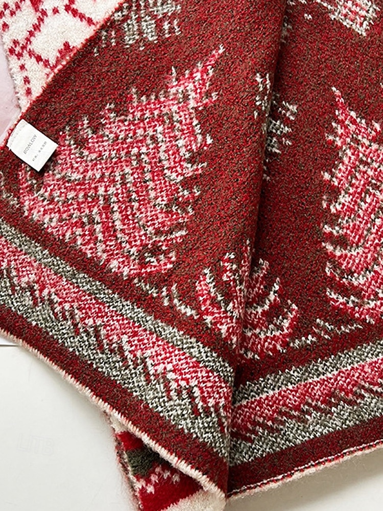 Damen Schal Gestrickt Polyester Weihnachtsbaum Weihnachtsmuster Weihnachten Mode Freizeit 2026 - $24.99 –P8