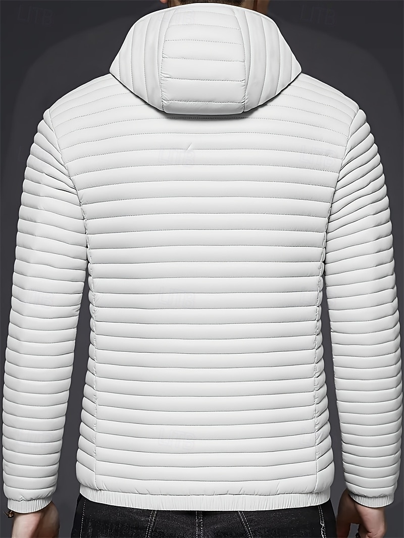 Муж. Зимнее пальто Пуховик Стеганая куртка Карман Полиэстер Отпуск На каждый день Свидание Обычная Мода На каждый день Удобный Сохраняет тепло Зима Сплошной/однотонный цвет Белый Синий Пуховик 2026 - $56.99 –P2