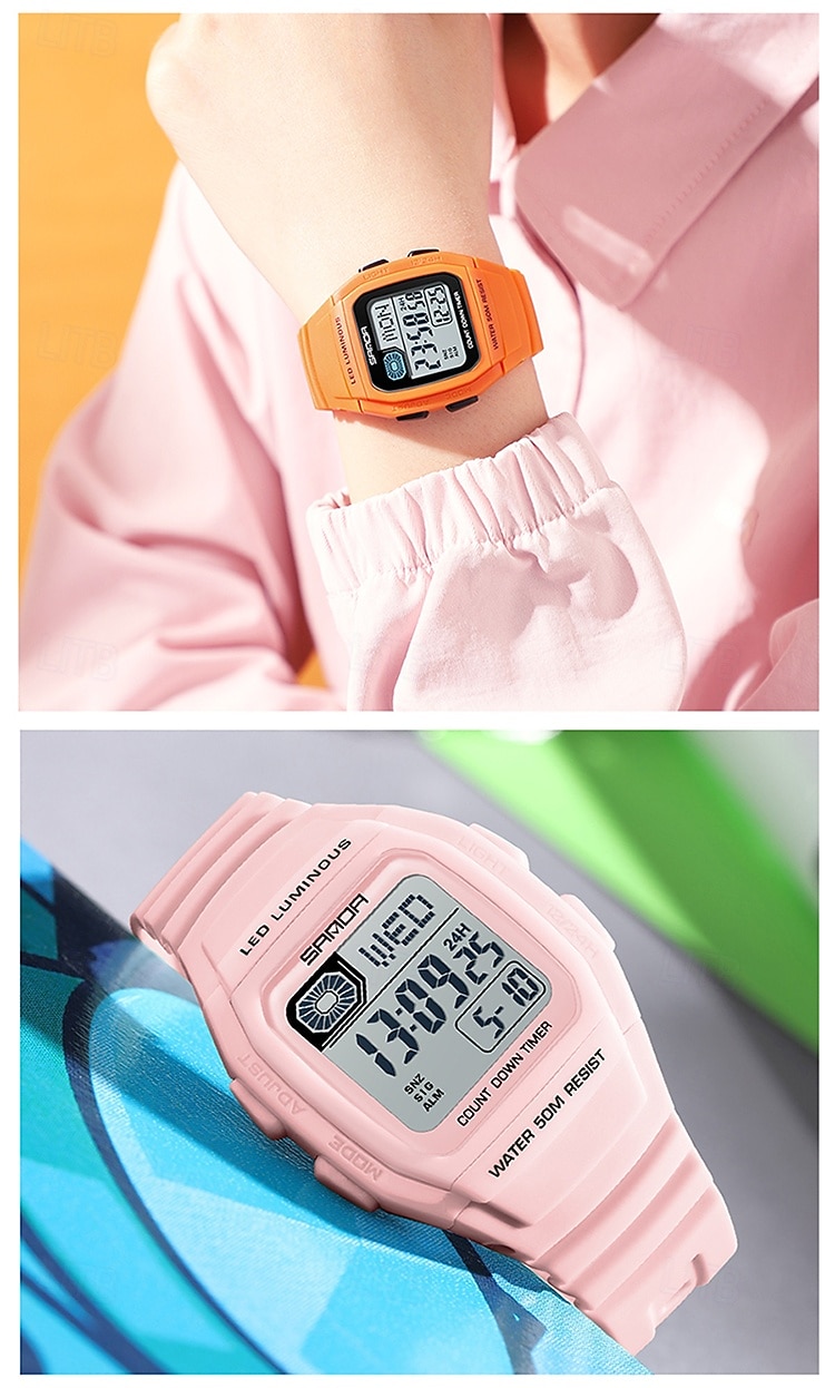 SANDA Gift for Women Men Digital Watch Large Dial Outdoor Sports Casual Luminous Calendar Date Waterproof Silicone Watch 2026 - $29.99 –P11