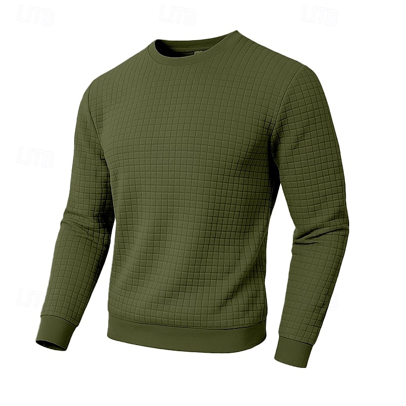 Per uomo Maglia Felpa a nido d'ape Felpa con cappuccio Maglione Nero Bianco Verde militare Cachi Grigio Girocollo Semplice Testurizzato Sport & Outdoor Casuale Quotidiano Streetwear Cool del 2026 a $18.49 –P3
