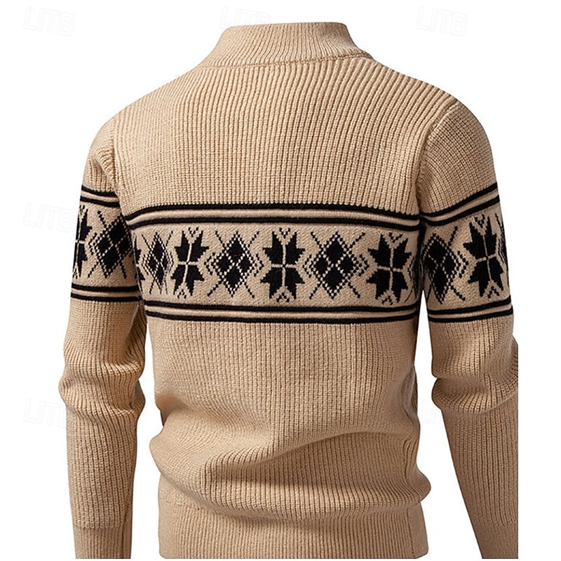 Bărbați Pulover Cardigan Pulover decupat Pulover cu fermoar Pulover tricotat Striat Tricotat Topuri obișnuite Buzunar Geometric Guler de stand Modă Clasic Vacanță Purtare Zilnică Îmbrăcăminte Toamn 2026 - $41.99 –P8