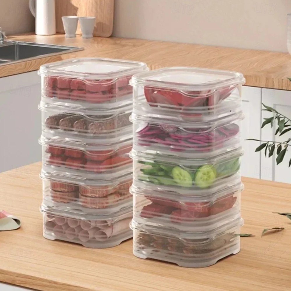 Lednička mražené maso box na konzervaci potravin průhledná mrazicí nádoba na maso a zeleninu s víkem chladnička mražené maso přihrádka na maso mrazák box na uchovávání čerstvého jídla 2026 - $10.49 –P12