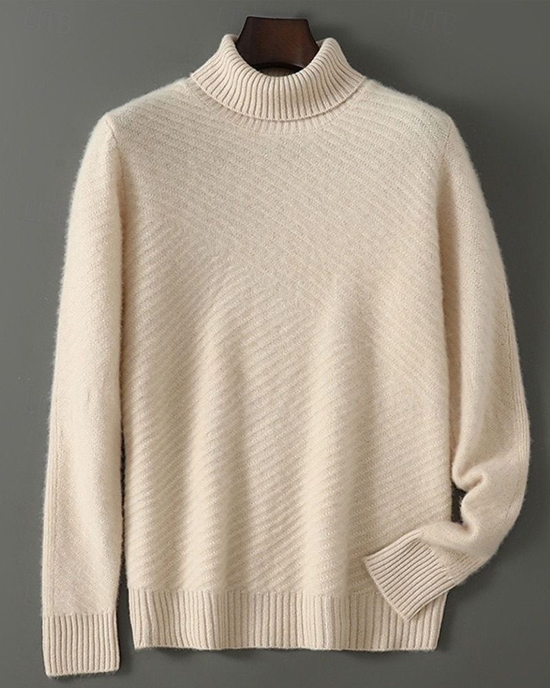 Hochwertiger Herren-Rollkragenpullover aus reiner Wolle und Kaschmir, klassischer Strickpullover, weich, warm und atmungsaktiv 2026 - $174.99 –P1