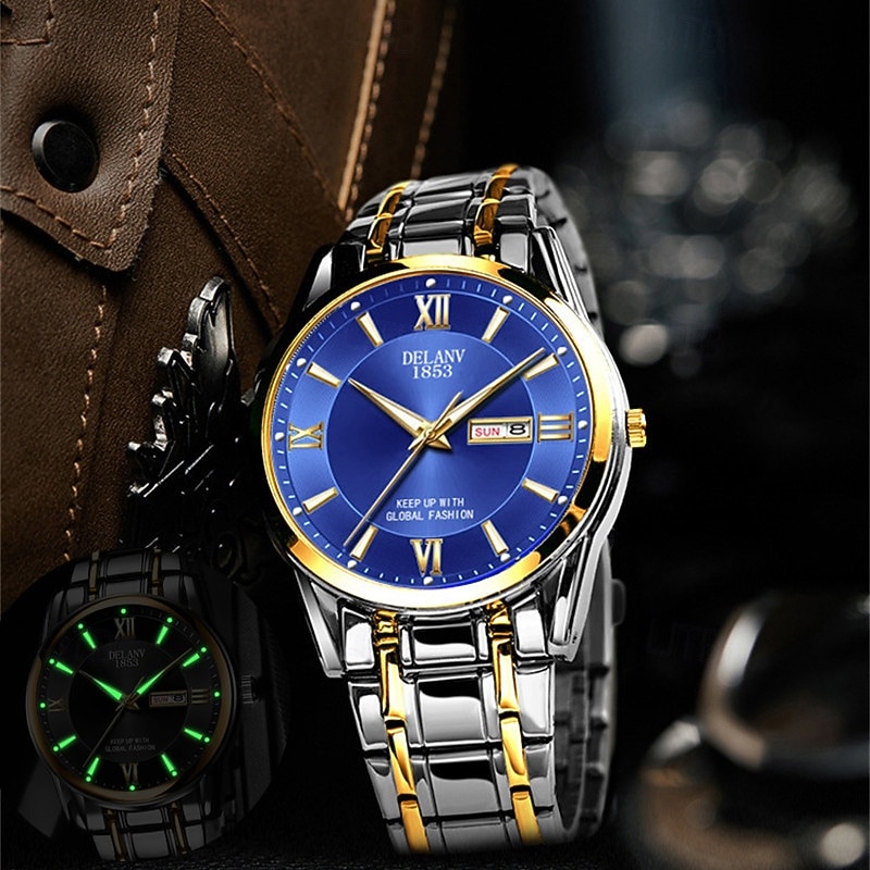 La nouvelle montre pour hommes au cadran romain Deblve à la mode et tendance avec bracelet en alliage calendrier lumineux et affichage du jour. C'est un choix idéal pour une vie simple décontractée de 2026 ? $19.99 –P2
