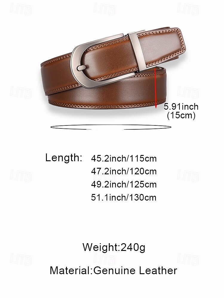 Men's Genuine Leather Belt with Automatic Buckle, Classic Business Casual Dress Waistband, Stylish Gift for Christmas, Work & Daily Wear 2026 - $19.99 –P8