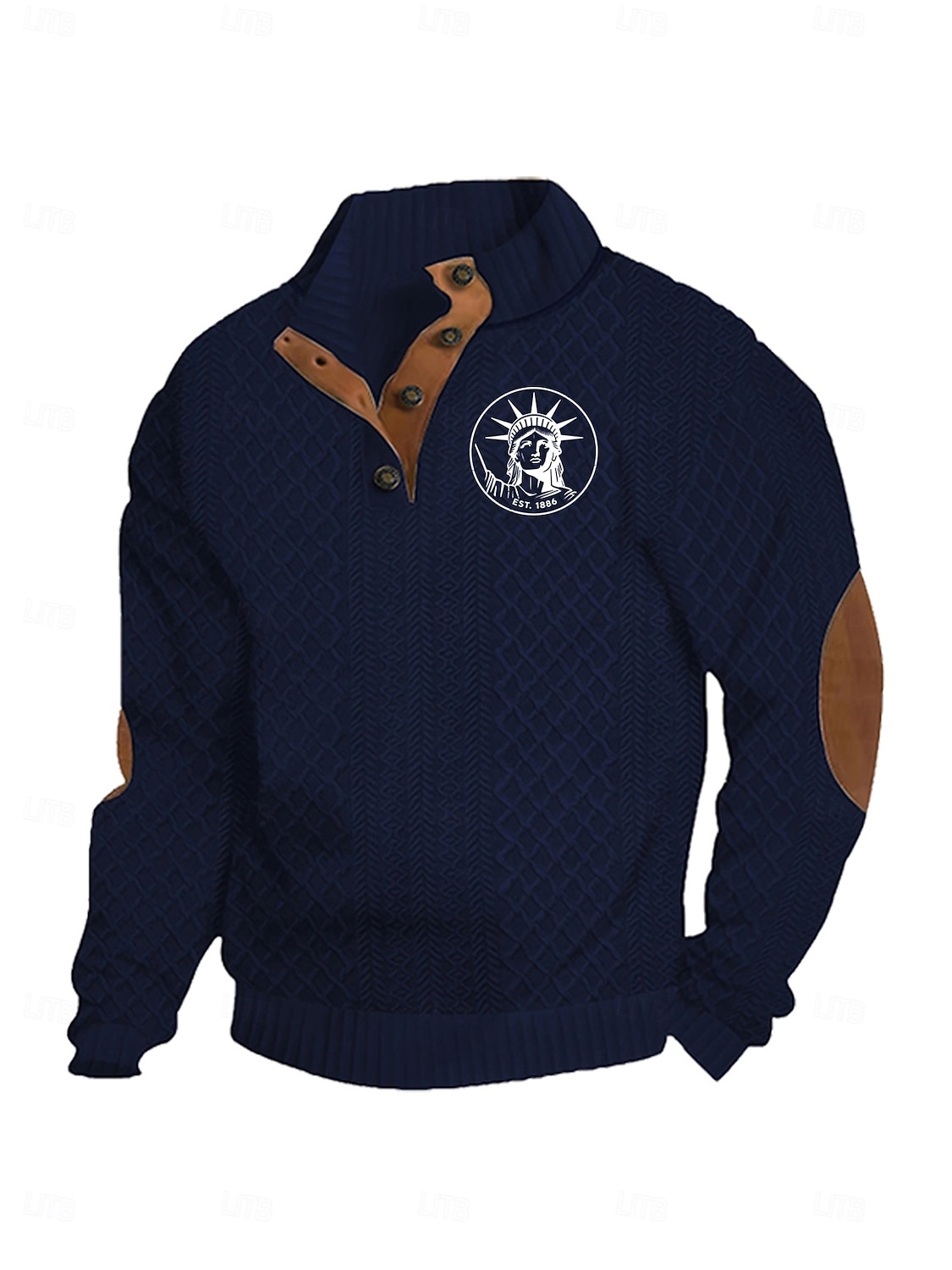 Hombre Sudadera Negro Blanco Vino Verde Ejército Azul Marino Cuello Mao Graphic Jacquard Retazos Diario Festivos Noche Poliéster Ropa de calle Casual Otoño Invierno Ropa Sudaderas con capucha 2026 - $27.99 –P12