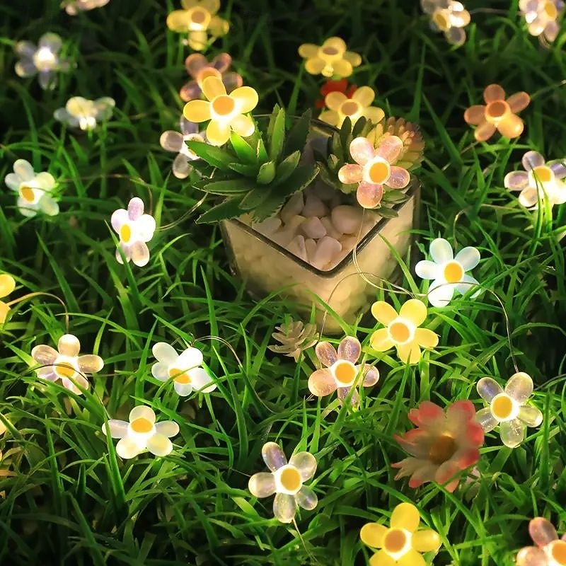 girlandový světelný řetěz 2m 20LED květinová tématická osvětlení pro narozeniny svatby oslavy domova Valentýn svátky atmosférické dekorace napájené bateriemi 2026 - $14.49 –P4