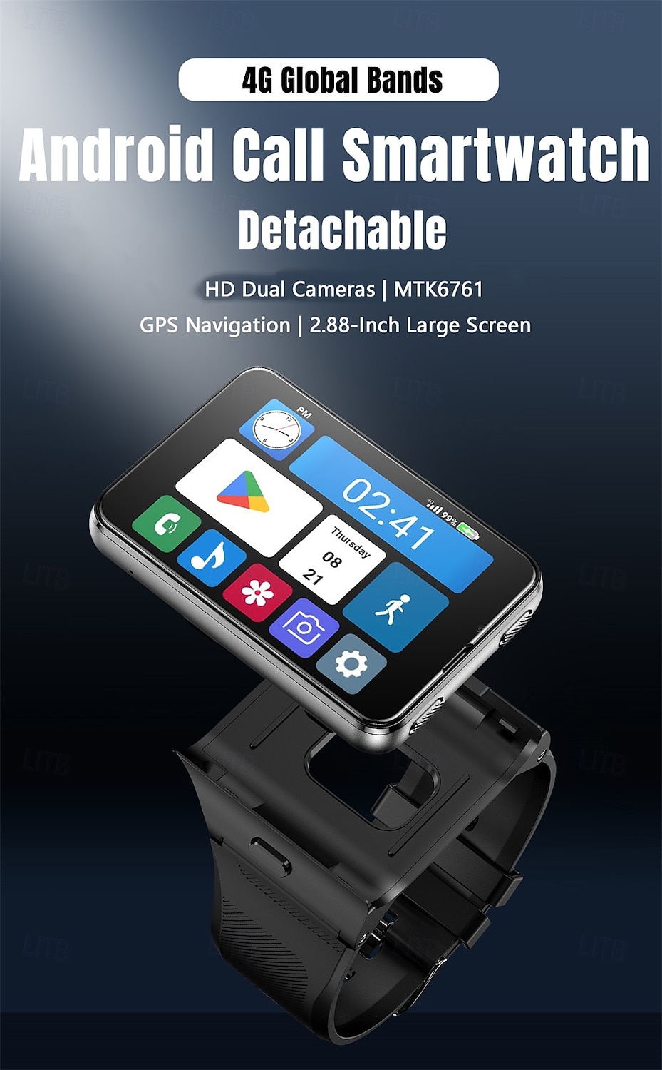 2025年 APPLLP Max スマートウォッチ 2.88 インチ スマート·ウォッチ スマートウォッチ電話 4G LTE ブルートゥース 歩数計 睡眠サイクル計測器 座りがちなリマインダー と互換性があります Android iOS 女性 男性 GPS 長時間スタンバイ ハンドフリーコール IPX-5  コレクション – $224.89 –P5