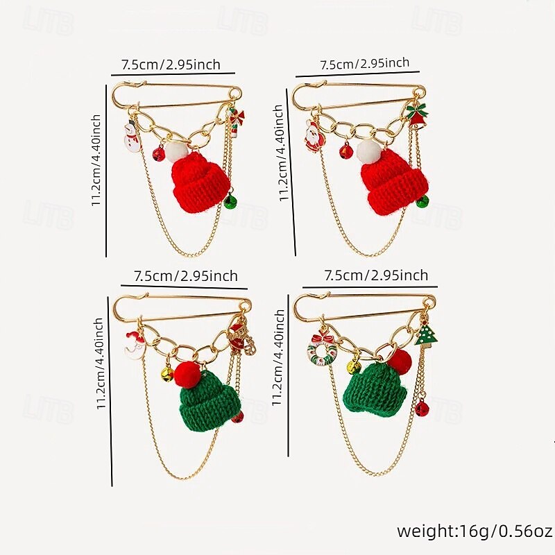 broche de pingente de Natal – chapéu de malha festivo, guirlanda, árvore e broche de sino para mulheres de 2026 por $11.99 –P3