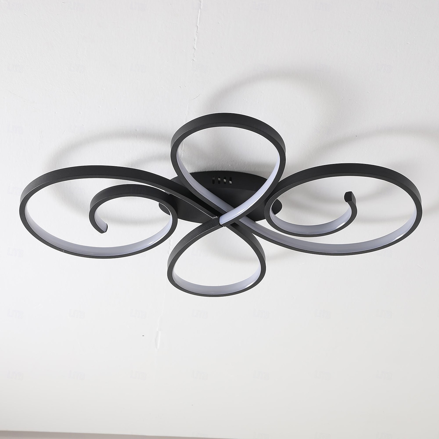 Luminária de teto de 70 cm com design em cluster, estilo artístico moderno em metal, acabamento pintado na cor preta, LED, 110-120V ou 220-240V. de 2026 por $143.99 –P3