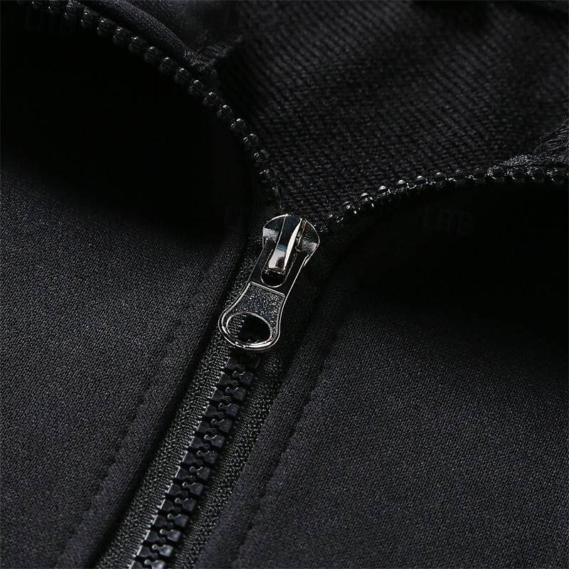 Voor heren Trui met capuchon Hoodie met volledige rits Fleece hoodie Tactische capuchon blauw Khaki Rood Bruin Groen Capuchon Effen Vetoketju Casual Dagelijks Sport & Outdoor Katoen Polyester 2026 - $28.99 –P9