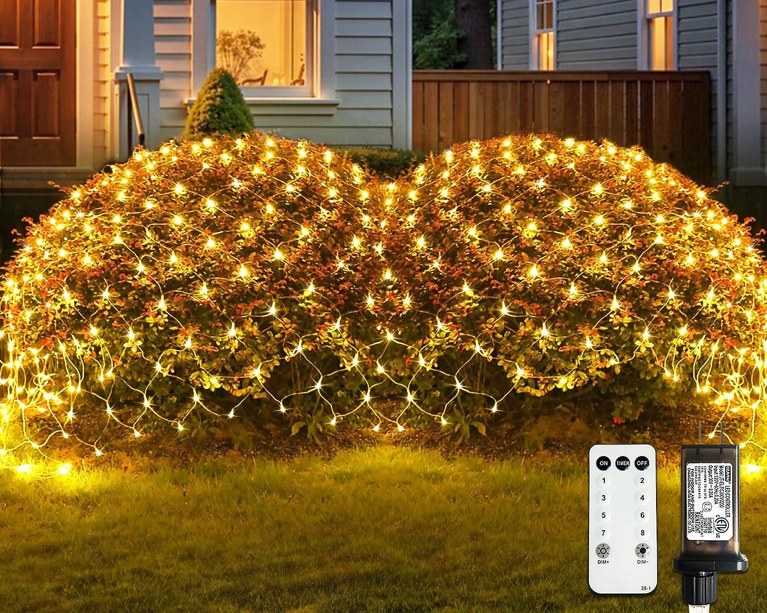 Set di luci a rete collegabili 3 in 1 per interni ed esterni, luci decorative per Natale, Capodanno, matrimonio, atmosfera festiva, telecomando a 13 tasti, tensione di sicurezza 31 V, 1,5 * 1,5 m - 96 del 2025 a $47.99 –P7