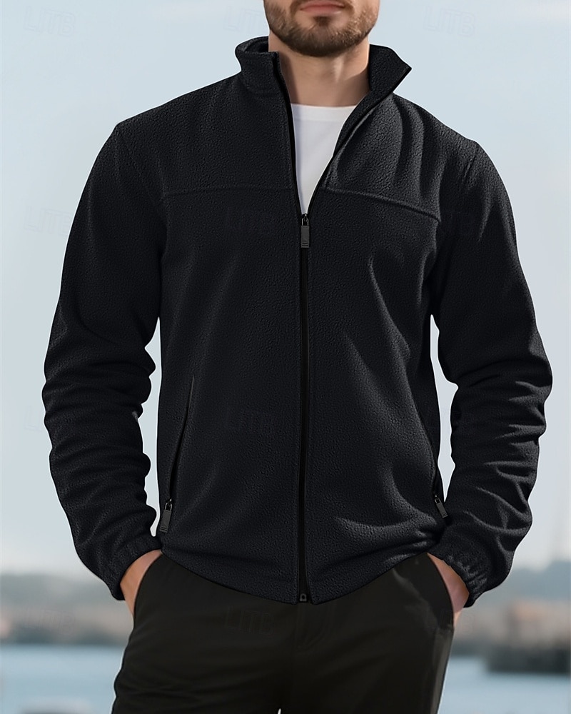 Herre Genser Fleecegenser Genser med full glidelås Aprikos Svart Lilla Oransje lysegrå Opprett krage عادي Ta igjen glidelåsen Lomme Sport & Utendørs Daglig Ferie Polyester Gatemote Grunnleggende 2026 - $36.99 –P8