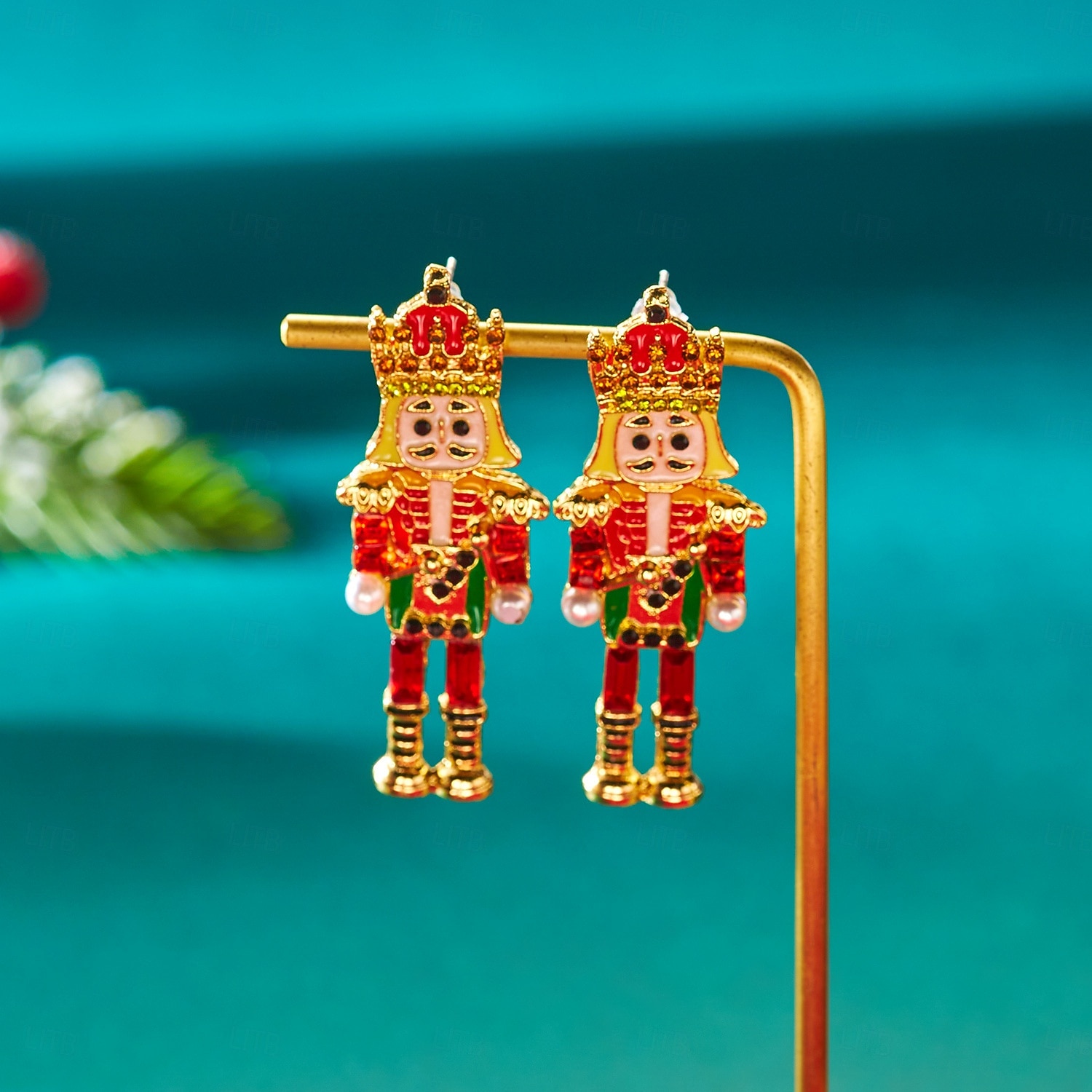 Χριστουγεννιάτικο σετ κοσμημάτων με τον καρυοθραύστη για γυναίκες, κολιέ και σκουλαρίκια με στρατιώτη από σμάλτο σε χρυσό χρώμα, εορταστικό αξεσουάρ για χειμερινά πάρτι, δώρα &ρούχα 2026 - $11.99 –P4