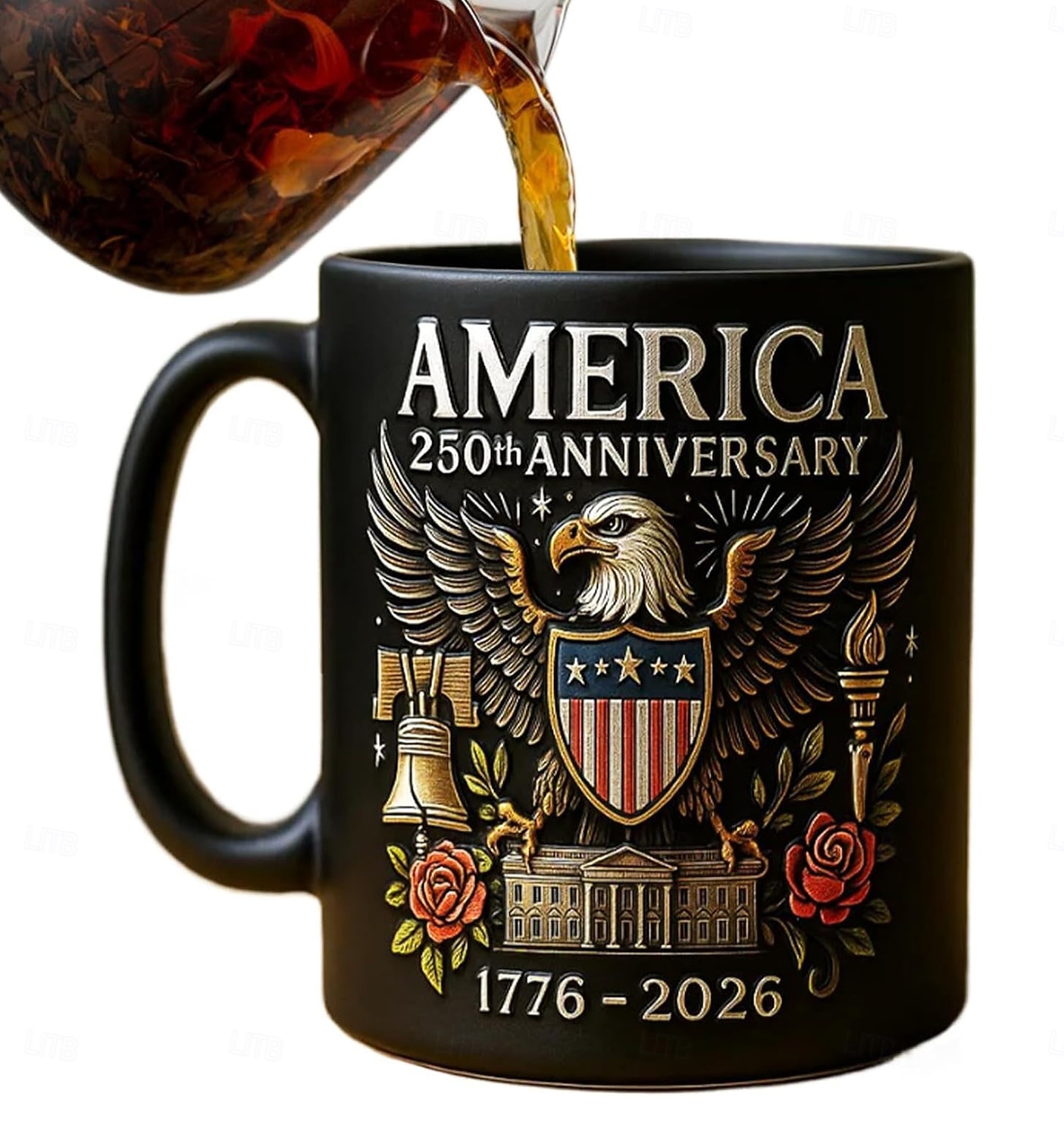 Caneca comemorativa do 250º aniversário dos EUA, caneca de cerâmica de 11 onças para café comemora o 250º aniversário dos Estados Unidos, a águia e a bandeira simbolizam o decorador patriótico, de 2026 por $22.99 –P2