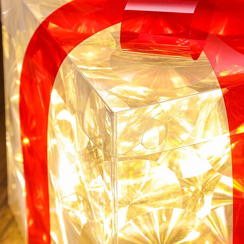 3 Pcs Christmas bow LED luminous gift box for indoor and outdoor Christmas atmosphere decoration lights, ornaments, props, AAA battery box 13/15/19CM 2025 - CAD $25.99 –P4