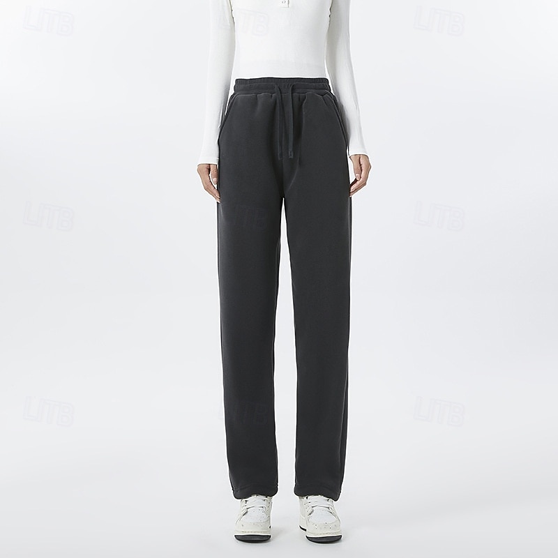 Per donna Pantaloni Attivo Moda Casual Lunghezza intera Vita media Tinta unica Semplice Coulisse Tasca Fascia Elastica Calore Termico Comodo Micro-elastico All'aperto Lavoro Streetwear Grigio scuro del 2026 a $44.99 –P3