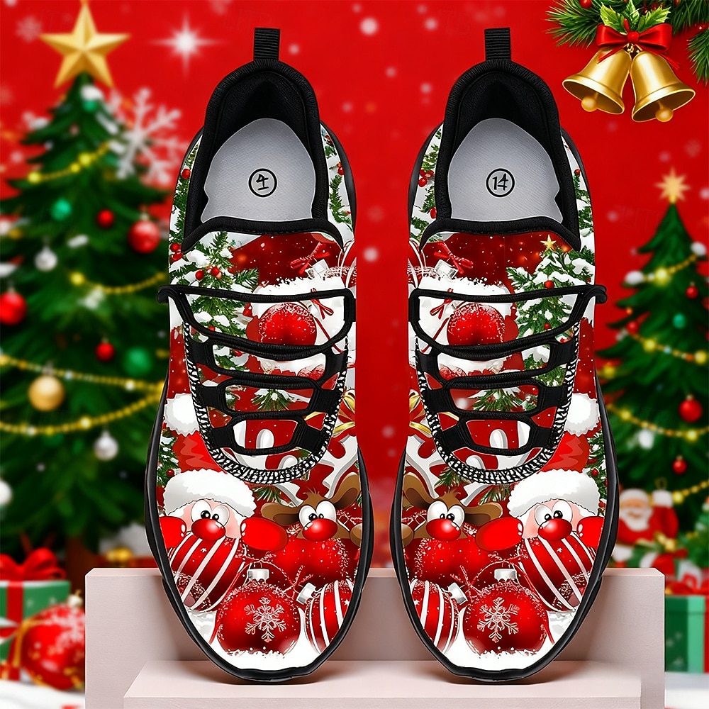 Ανδρικά αθλητικά παπούτσια με χριστουγεννιάτικο στολίδι – έντονο σχέδιο με κόκκινες και πράσινες πινελιές, ιδανικά για χριστουγεννιάτικα πάρτι και εορταστικές συγκεντρώσεις 2025 - $15.99 –P1