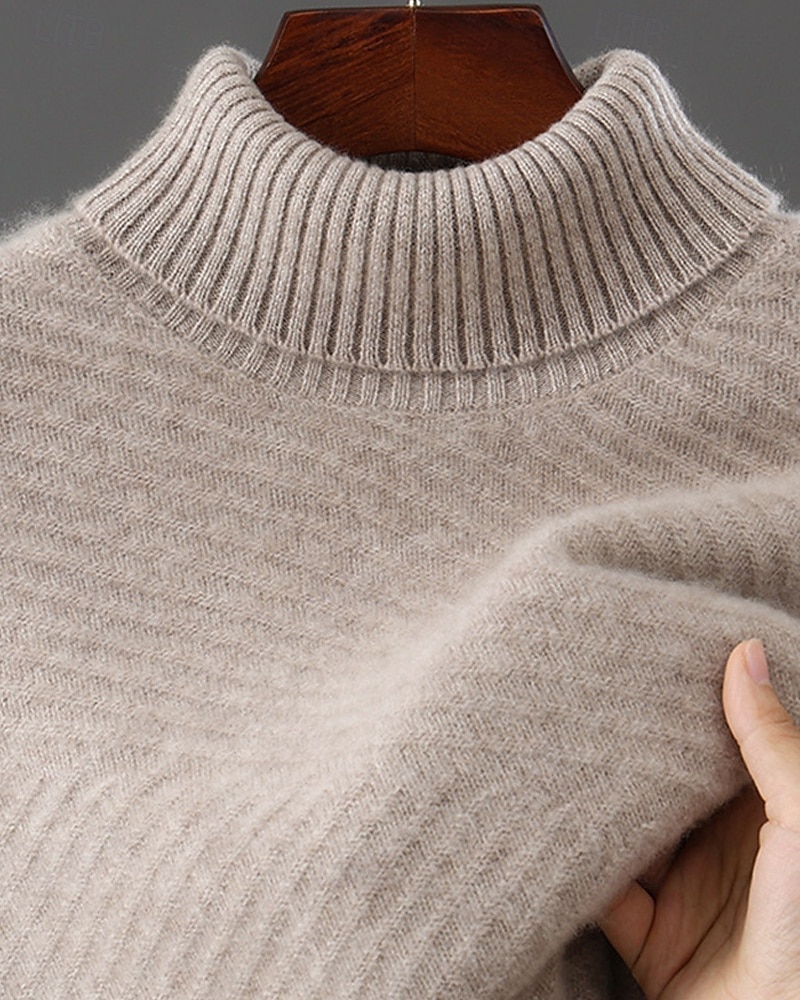 Hochwertiger Herren-Rollkragenpullover aus reiner Wolle und Kaschmir, klassischer Strickpullover, weich, warm und atmungsaktiv 2026 - $174.99 –P4