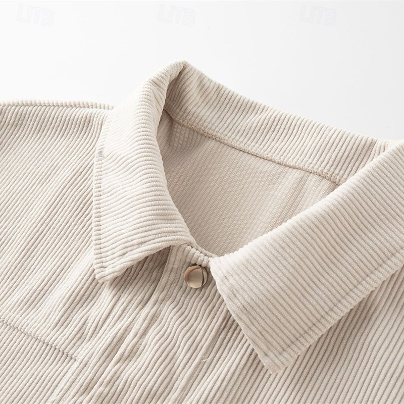 Per uomo Giacca Leggera Giacca in Velluto a Coste Giacca Cargo Giacca Casual Vacanza Quotidiano Traspirante Tasca Primavera Autunno Semplice Moda Classico Bavero Regolare Nero Cachi Grigio Giacca del 2026 a $30.99 –P5