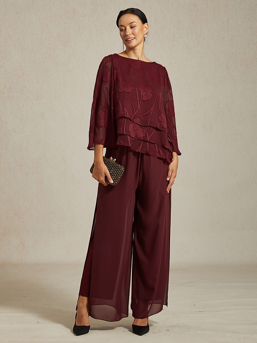 Жен. Кружевная рубашка Блуза Нарядные Топы Топы из шифона Сплошной цвет Цветочный принт Элегантный стиль Стиль На каждый день Рукав до локтя Рукава-крылышки Вырез лодочкой Обычные топы 2025 - $59.99 –P5