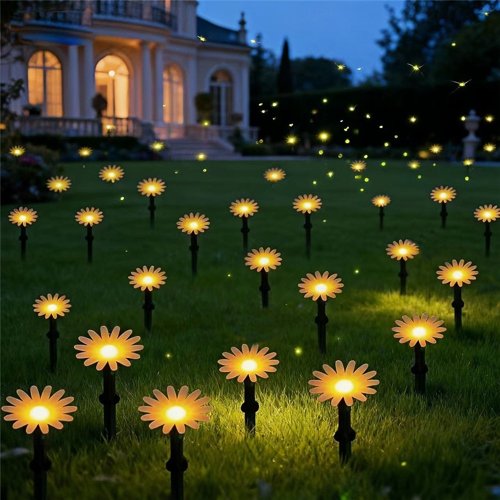 Lot de 10 ou 20 lampes solaires LED en forme de tournesol pour cour, rue, paysage, ambiance, éclairage de chemin, pelouse, enterrées, 1 pièce de 2026 ? $17.99 –P1