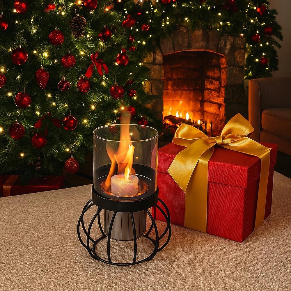 настольная костровая чаша для костра со стеклянным столом и дистанционным управлением для кемпинга 2026 - $54.99 –P4