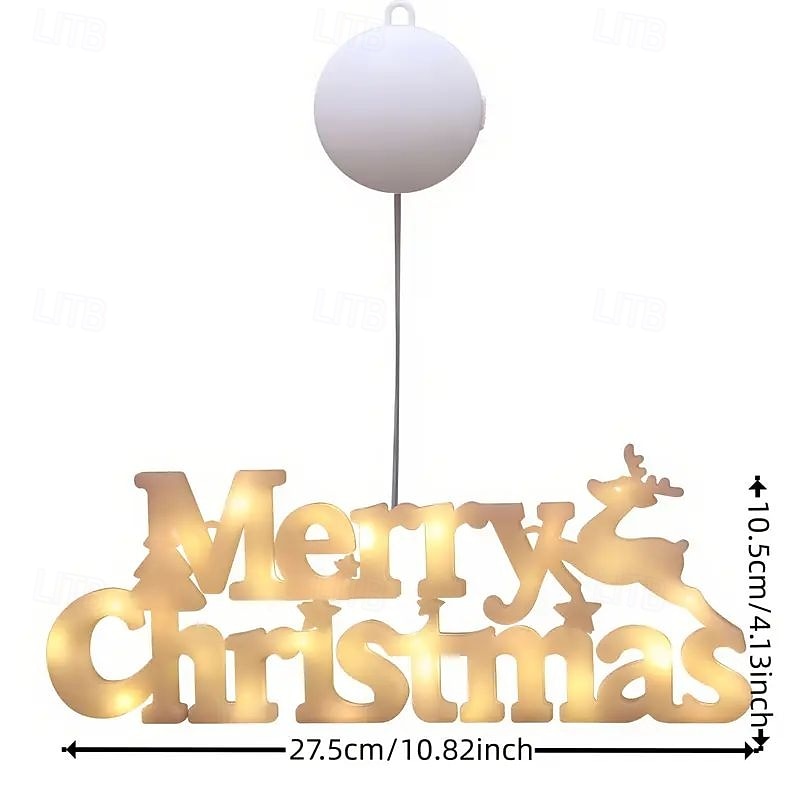 Christmas Decorative Lights LED Sign Lights Battery Powered for Christmas and New Year Home Porch Balcony Trees Bedroom Window Decoration Hanging Light 2025 - CAD $16.99 –P10