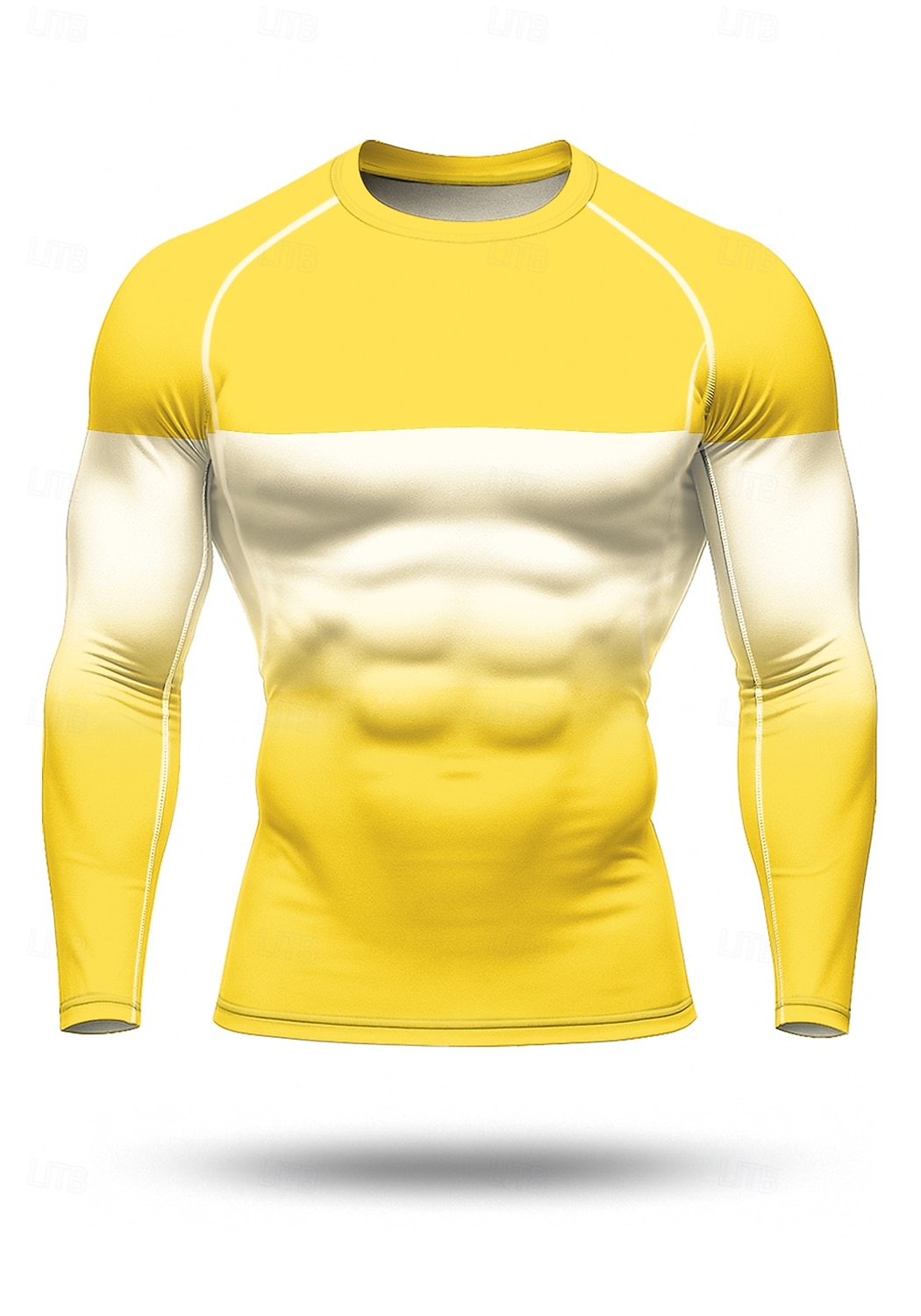 Муж. Компрессионная футболка Футболка для бега 3D печать Цветовые блоки Длинный рукав Основной слой Весна Осень Градиент Быстровысыхающий Сжатие видеоизображений Для тренировки Power Flex 2026 - $20.99 –P7