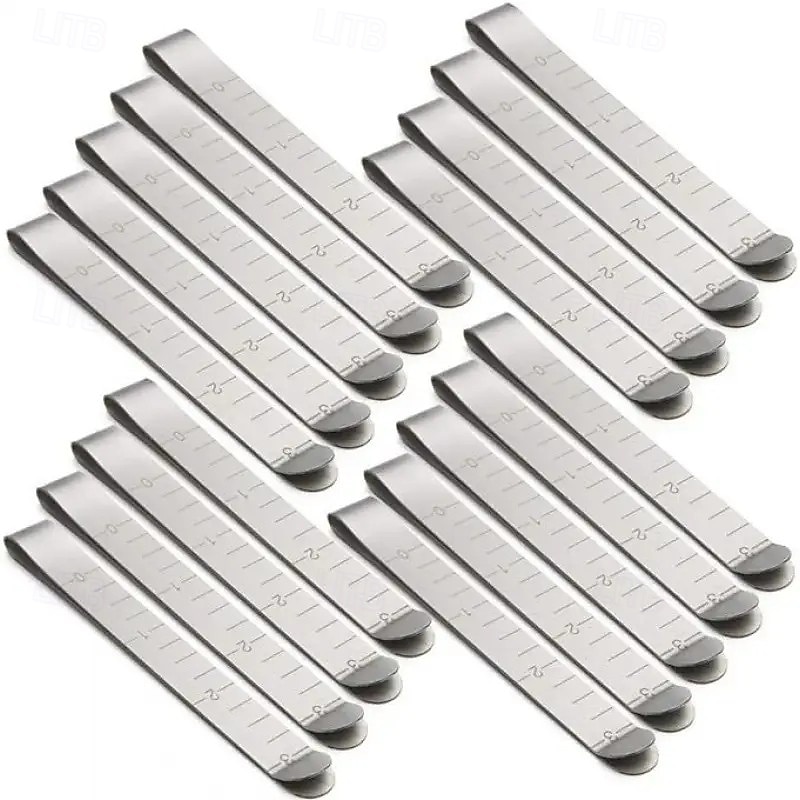 10/20 ks stříbrně šedých spon na šikmou stuhu s vestavěným pravítkem, šicími a prošívacími nástroji pro kutilské projekty a tvoření s látkami 2026 - $10.99 –P3