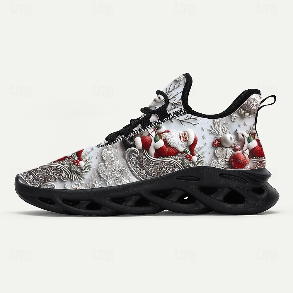 Herrsneakers med renskinn – roliga och festliga, bekväma sneakers för avslappnade utflykter och julfirande 2026 - $34.99 –P4