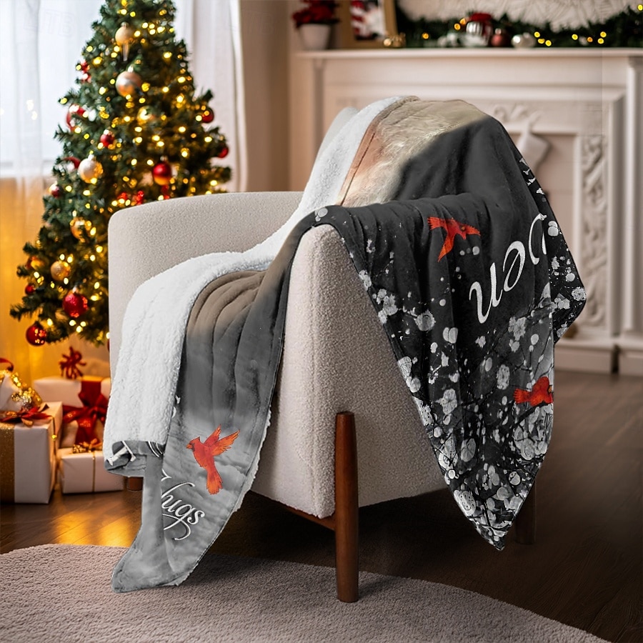 بطانية صور مخصصة - هدايا تعاطف تذكارية مخصصة لعيد الميلاد لفقدان الأم والأب - حبك سيكون دائمًا دليلنا 2026 - $26.99 –P6