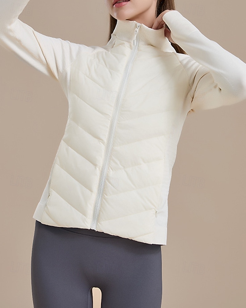 Women's Hiking Jacket Puffer Jacket Thermal Jacket Outdoor Thermal Warm Hiking Outfits Hiking Clothes Winter Autumn / Fall Top Camping / Hiking / Caving Winter Sports Running Solid Color Black White 2026 - $107.99 –P3