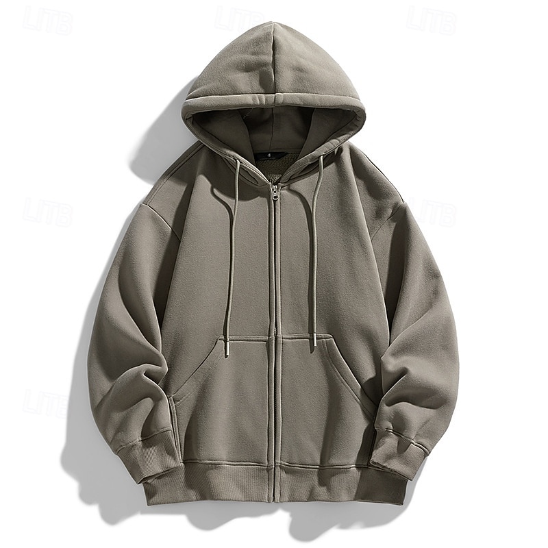 Per uomo Felpa con cappuccio Felpa con cappuccio a zip intera Aalbicocca Nero Bianco Vino Blu marino Con Cappuccio Semplice Coulisse Con zip Tasca Sport & Outdoor Quotidiano Ferie Poliestere del 2025 a $28.99 –P13