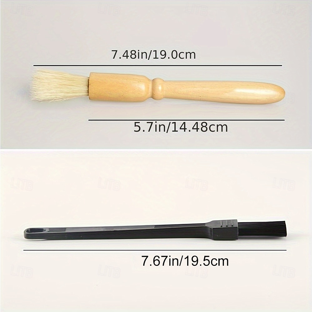 2 щетки для чистки кофемолки с тяжелой деревянной ручкой &щетина для удаления пыли с древесины щеткой для эспрессо и нейлоновая щетка для эспрессо-машины 2026 - $10.99 –P2