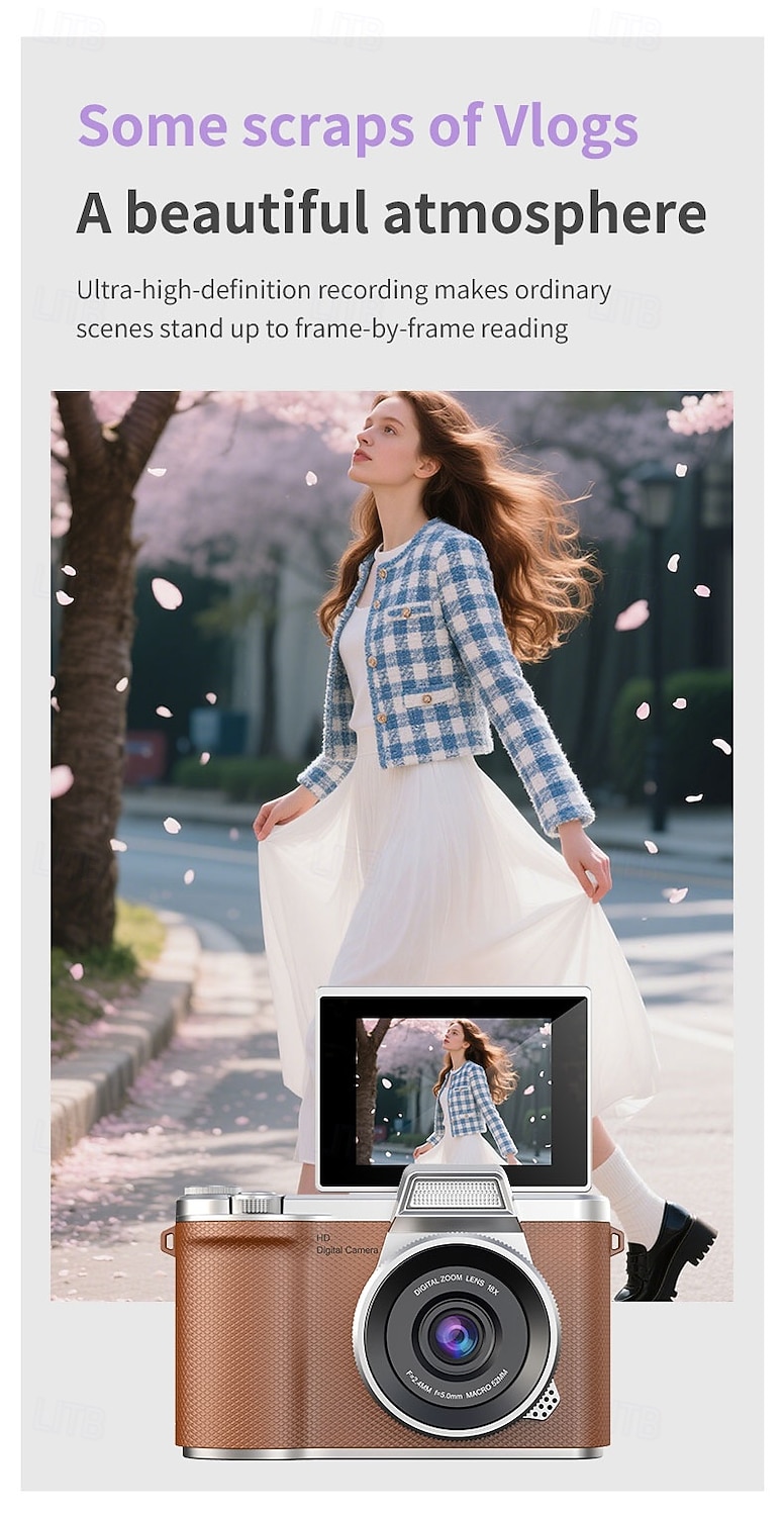 2026年 1080P HDポータブルCCDカメラ 4Kレンズ フリップスクリーン USB充電式リチウムポリマーバッテリー 初心者向け旅行Vlogging 完璧なバレンタインデーギフト 初心者カメラ  コレクション – $47.99 –P12