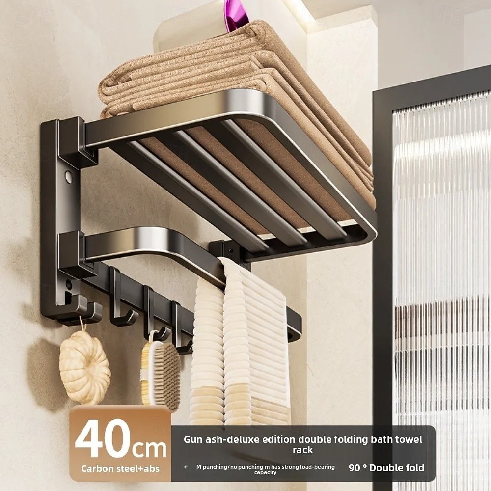 Bath Towel Rack Wall-Mounted No-Drill Shower Curtain Hook Assembly Bathroom Shower Room Vanity Rack 2026 - $28.99 –P5