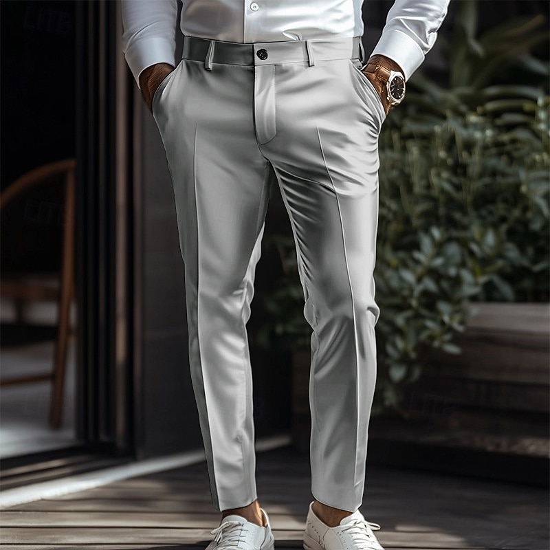 Per uomo Pantaloni Pantaloni Eleganti Come la seta Pantaloni in raso Pantaloni da Abito Tasca Semplice Traspirante Lunghezza alla caviglia Matrimonio Feste Affari Moda Streetwear Taglia piccola del 2026 a $13.99 –P3