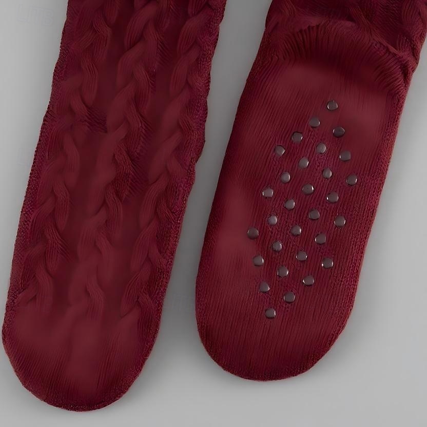 Zimní silné chlupaté podlahové ponožky, protiskluzové teplé vnitřní pantofle pro muže a ženy, útulné flanelové domácí ponožky do poloviny lýtek 2026 - $9.99 –P15