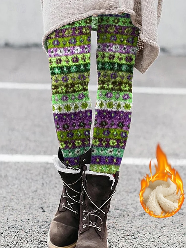 Per donna Leggings Vacanza Vintage Stile Etnico Lunghezza intera Vita Alta Grafico Astratto Calore Termico Comodo Confortevole Elasticizzato All'aperto Casual Casuale Verde chiaro Rosso Blu Verde del 2025 a $31.99 –P3