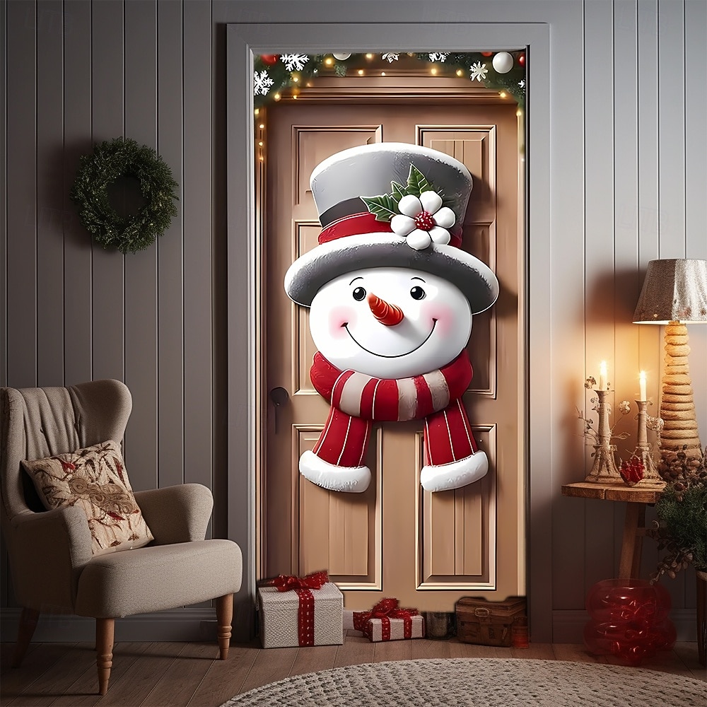 Jul Affischer Dörrskydd Utomhus banderoller Snögubbe Strumpbyxor söt stil 3D Fest Studentboende Tonårsrum Killar Man Cave Frat Sovrum Bakgrundsfotografering Ytterdörr Heminredning 2026 - $19.99 –P13
