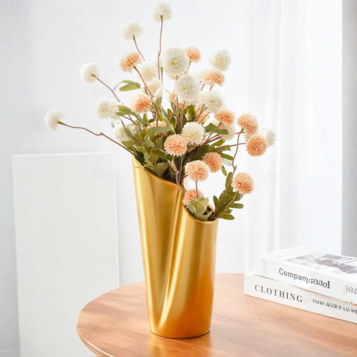 1 db egyszerű és kreatív, kétlyukú gyantás váza modern lakberendezési tárgy nappaliba, tévészekrénybe, virágkompozíció, szárított virág lakberendezési tárgy nappali előszoba dekoráció 2026 - $19.99 –P5