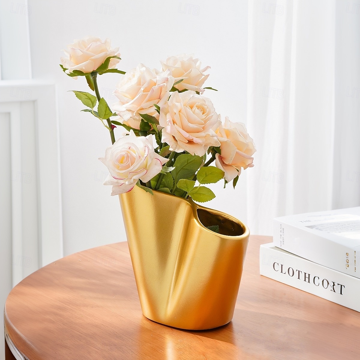 1 db egyszerű és kreatív, kétlyukú gyantás váza modern lakberendezési tárgy nappaliba, tévészekrénybe, virágkompozíció, szárított virág lakberendezési tárgy nappali előszoba dekoráció 2026 - $19.99 –P9