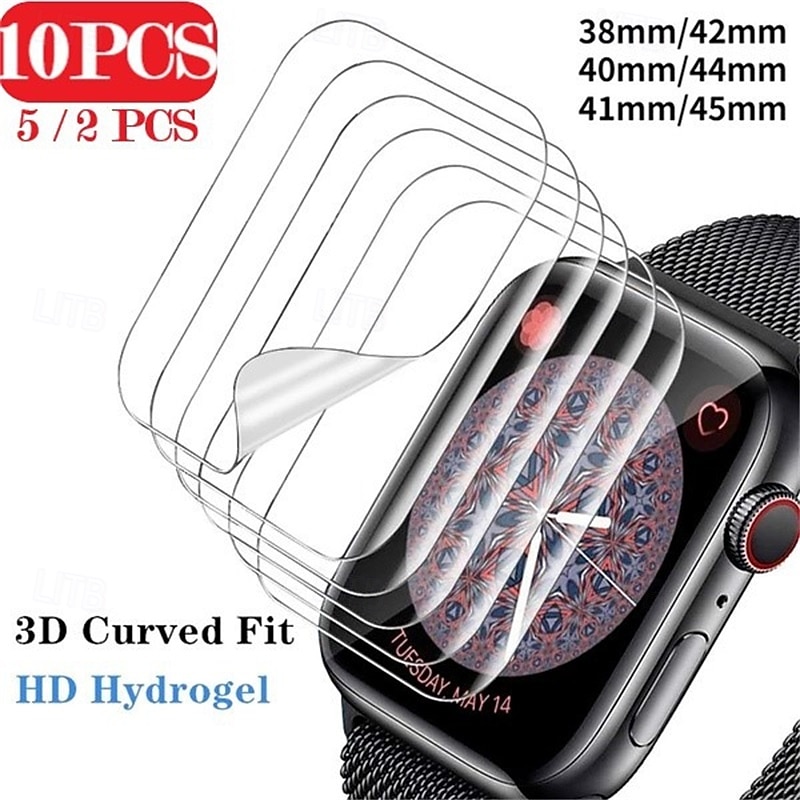 [2 Pack] 10 Pack [5 Pack] Watch Screen Protector Compatible with Apple Watch Ultra 49mm Series 8 7 41mm 45mm Series 6 5 4 SE 40mm 44mm Series 3 2 1 38mm 42mm Max Coverage Touch Sensitive Bubble Free 2026 - $10.99 –P1