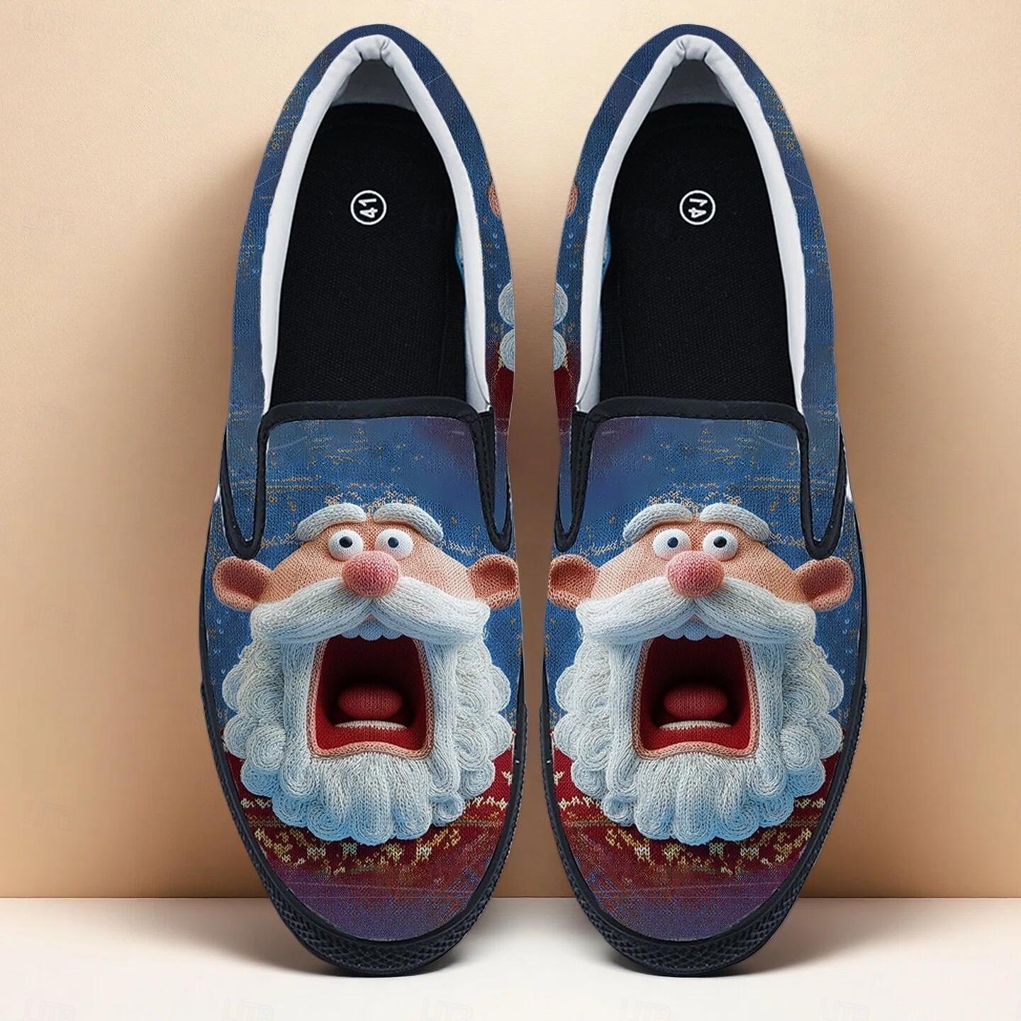 Ανδρικά χριστουγεννιάτικα sneakers με γραφικά Άγιου Βασίλη – διασκεδαστικό τρισδιάστατο πρόσωπο Άγιου Βασίλη, άνετο, casual στυλ, ιδανικό για χριστουγεννιάτικα πάρτι και χριστουγεννιάτικες γιορτές 2026 - $42.99 –P7