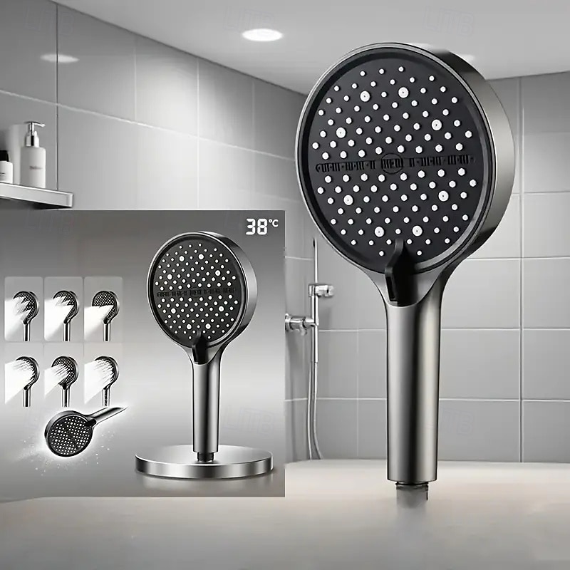Stor panel 7 lägen handhållet duschmunstycke högtryck vattenbesparande spraymunstycken stort flöde massage badrumsduschmunstycke för hemmabruk badrumsduschtillbehör 2026 - $16.99 –P3