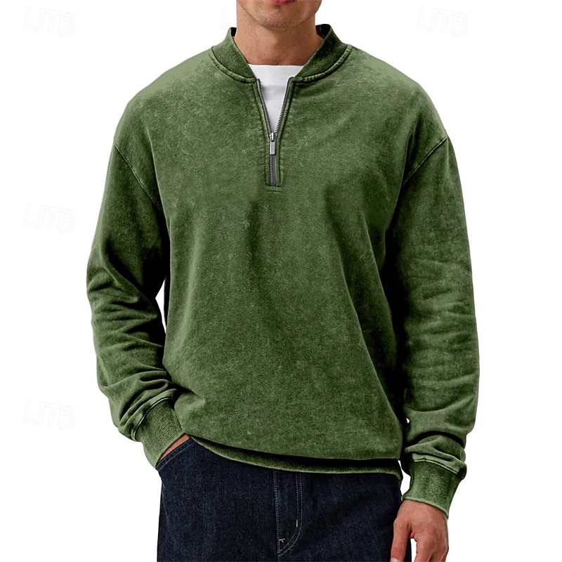 Per uomo Maglia Felpa con zip corta Nero Rosso Blu marino Verde scuro Viola Mezza zip Semplice Zip a un quarto Sport & Outdoor Quotidiano Ferie Poliestere Streetwear Essenziale Casual Primavera del 2026 a $22.99 –P5